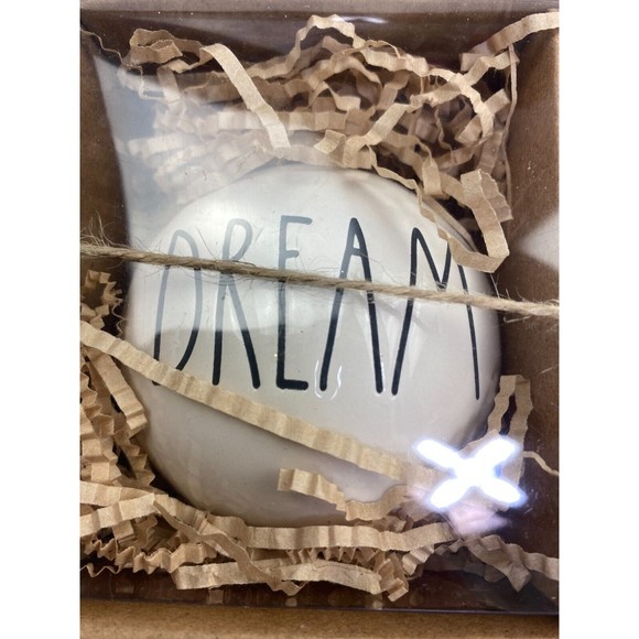 Rae Dunn Set of 3 Ceramic Round Christmas Ornaments "DREAM EXPLORE IMAGINE" NEW - Picture 2 of 8
